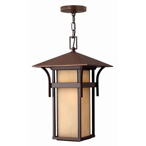 1 Light Large Outdoor Hanging Lantern in Craftsman-Coastal Style 11 inches Wide By 19 inches High-Anchor Bronze Finish-Integrated Led Lamp Base Type