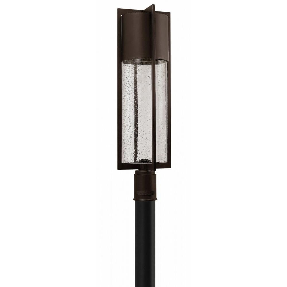 1 Light Large Outdoor Low Voltage Post Top or Pier Mount Lantern Modern Style 8.25 inch Wide By 27.75 inch High-Buckeye Bronze Finish-E26 Medium Lamp