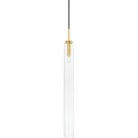 1 Light Large Pendant-32.25 Inches Tall And 3 Inches Wide-Aged Brass Finish -Traditional Installation Mitzi H701701l-Agb