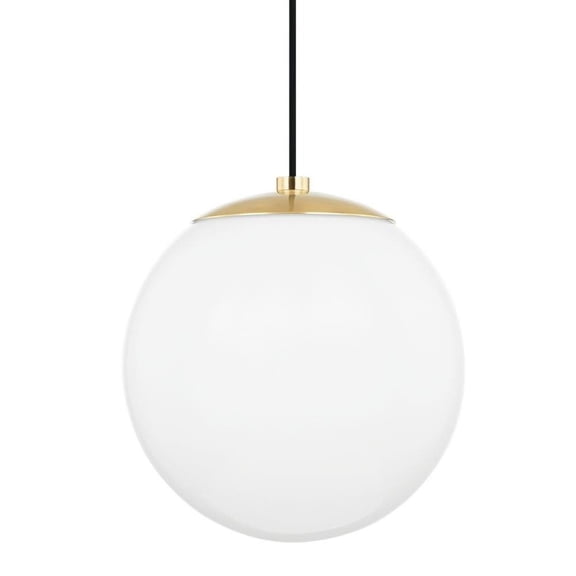 1 Light Large Pendant in Transitional Essentials Style-12 inches Tall and 12 inches Wide-Aged Brass Finish Bailey Street Home 735-Bel-4623943