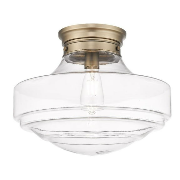 1 Light Large Semi-Flush Mount-12.63 inches Tall and 16 inches Wide-Modern Brass Finish-Clear Glass Color Bailey Street Home 170-Bel-4611207