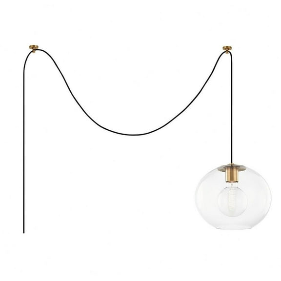 -1-Light Large Swag Pendant in Style-12.25 inches Wide By 10.5 inches High-Aged Brass Finish Bailey Street Home 735-Bel-3322026