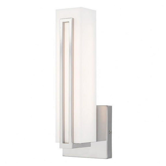 1 Light Led Modern Steel Ada Wall Mount with Satin White Glass-12 inches H By 4.38 inches W-Polished Chrome Finish Bailey Street Home 218-Bel-3110317