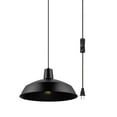 thumbnail image 1 of Globe Electric 1-Light Matte Back Plug-in Pendant Light with Matte Black Shade, 1 of 7