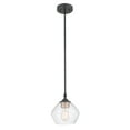 thumbnail image 1 of 1-Light Matte Black Pendant Lighting with Clear Glass Shade, 1 of 3