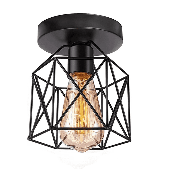 Kyoeon 5.5 in Modern Energy Efficient Matte Black Bathroom Semi Flush Mount Ceiling Light