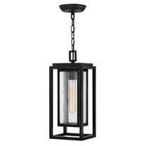 1002BK-LV Hinkley Lighting Republic - 1 Light Medium Outdoor Hanging Lantern in Transitional Style - 7 Inches Wide by 16.75 Inches High-Black