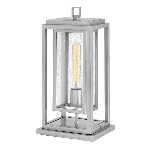 1 Light Medium Outdoor Pier Mount in Transitional Style 7 inches Wide By 16.5 inches High-Satin Nickel Finish-E26 Medium Vintage Lamp Base Type-Led