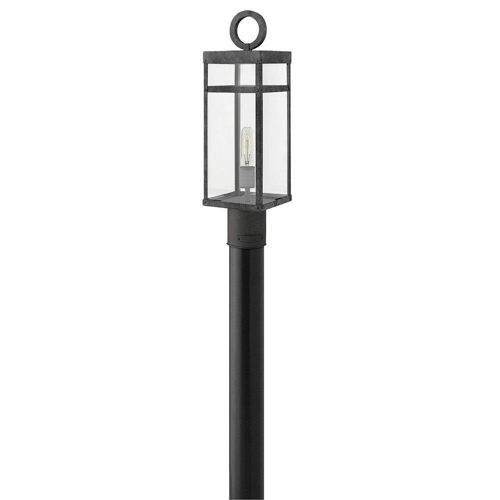 1 Light Medium Outdoor Post or Pier Mount Lantern in Transitional Style 6.5 inches Wide By 22.75 inches High-Aged Zinc Finish-E26 Medium Vintage Lamp