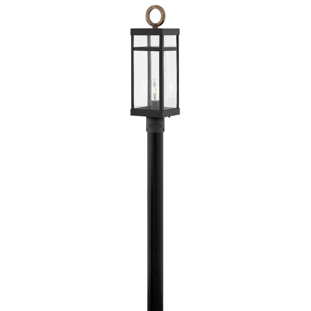 1 Light Medium Outdoor Post or Pier Mount Lantern in Transitional Style 6.5 inches Wide By 22.75 inches High-Black Finish-A19 Medium Base Lamp Base