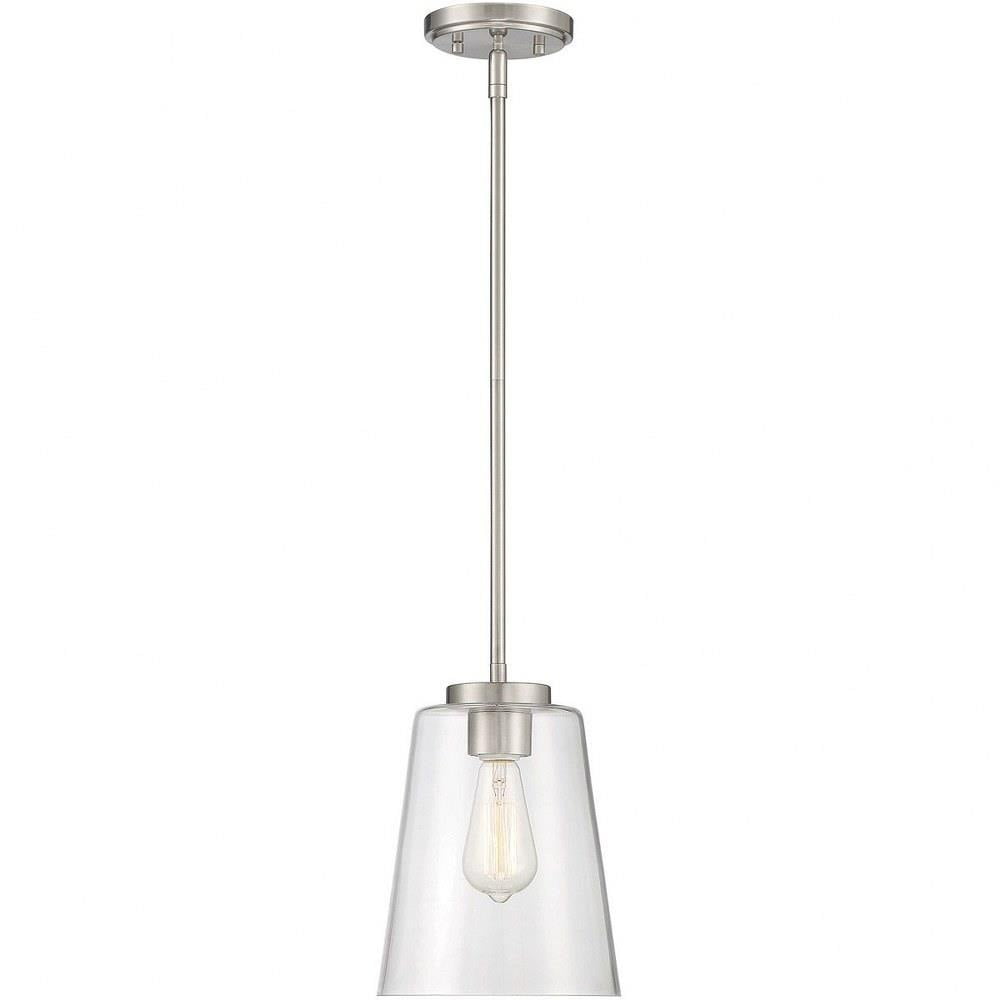 Calhoun Satin Nickel Glass Mini Pendant Light