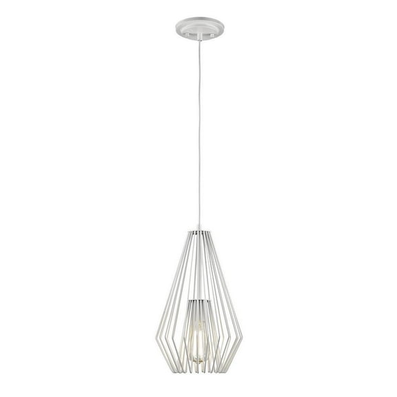 1 Light Mini Pendant-15.75 inches Tall and 9.25 inches Wide-Gloss White Finish Bailey Street Home 372-Bel-2019860