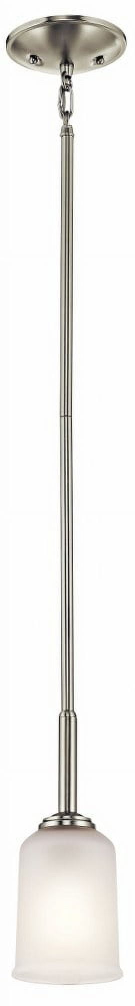 Brushed Nickel Mini Pendant with Satin Etched Glass