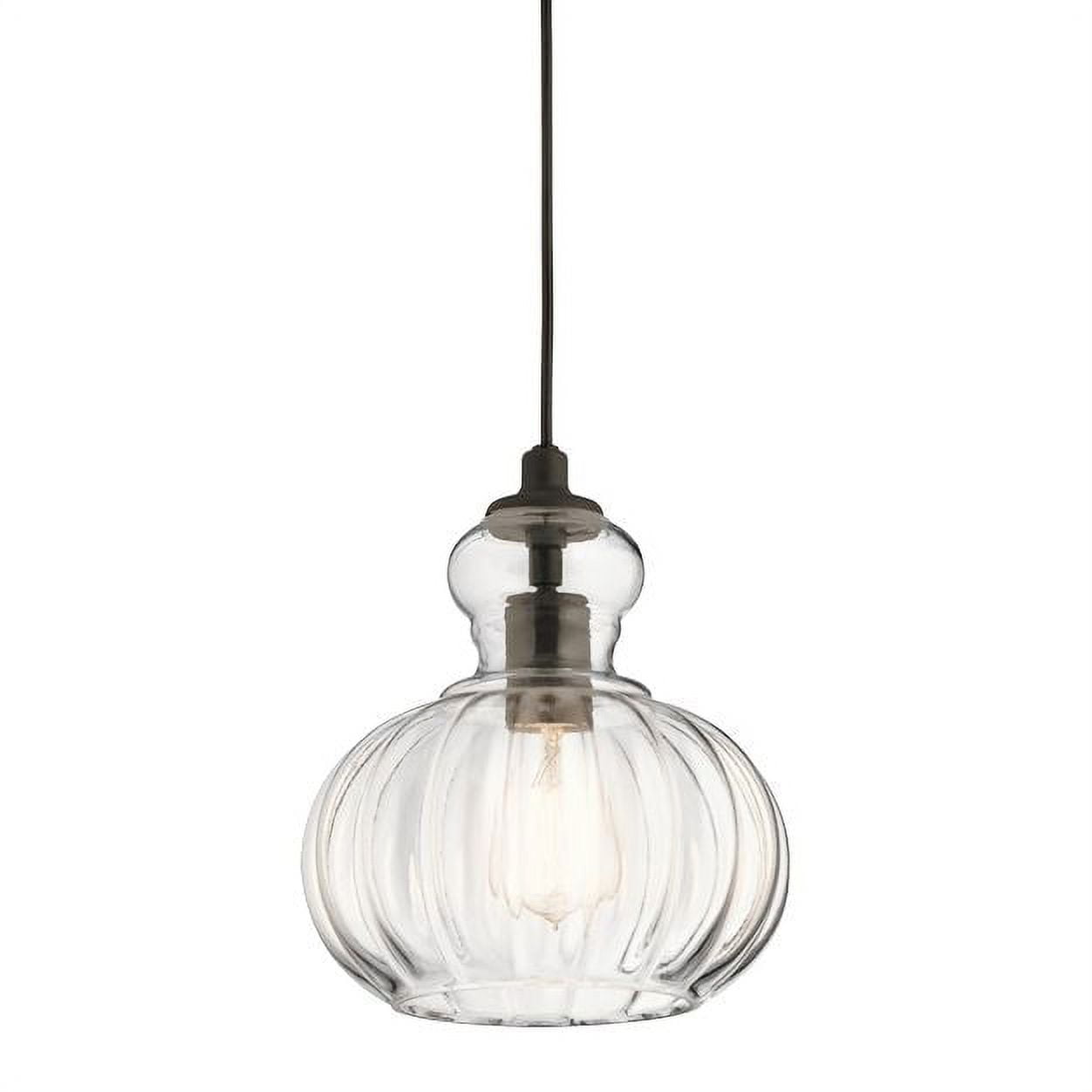 Olde Bronze Mini Pendant with Clear Glass Shade