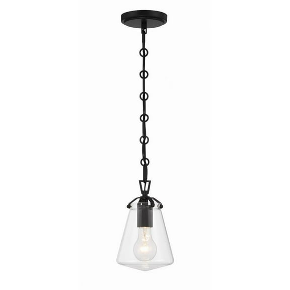 1 Light Mini Pendant-9 inches Tall and 5.75 inches Wide-Matte Black Finish Bailey Street Home 49-Bel-5145055