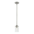 thumbnail image 1 of 1 Light Mini Pendant, Clear, Glass Shade, Brushed Nickel Frame, 1 of 6
