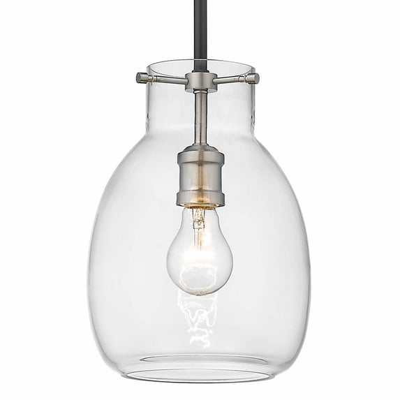 1 Light Mini Pendant Frame Finish Matte Black + Brushed Nickel