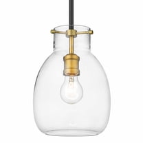 1 Light Mini Pendant Frame Finish Matte Black Olde Brass