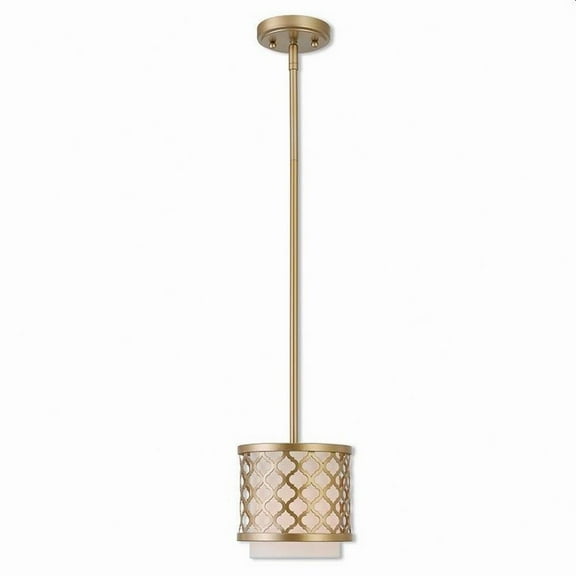 1 Light Mini Pendant in Glam Style 7 inches Wide By 10.25 inches High-Soft Gold Finish Bailey Street Home 218-Bel-2513129
