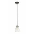 thumbnail image 1 of 1 Light Mini Pendant in Industrial Style 5.25 inches Wide By 7.5 inches High-Matte Black/Brushed Nickel Finish Bailey Street Home 372-Bel-3173678, 1 of 1
