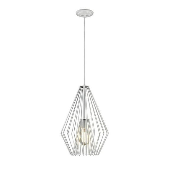 1 Light Mini Pendant in Modern Style 12.25 inches Wide By 18.5 inches High-Gloss White Finish Bailey Street Home 372-Bel-2019857