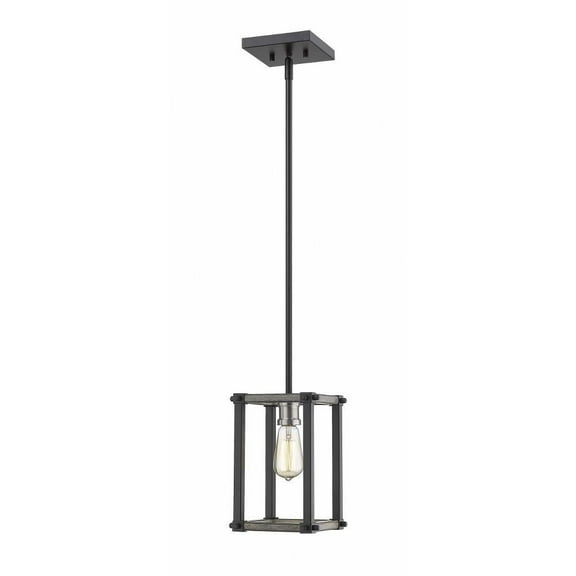 1 Light Mini Pendant in Shabby Chic Style 6.25 inches Wide By 10 inches High-Ashen Barnboard Finish Bailey Street Home 372-Bel-3173630