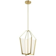 1 Light Modern Led Panel Design Foyer Chandelier Light Fixture with Light Guide Acrylic Glass-Champagne Gold Finish Bailey Street Home 147-Bel-4402448