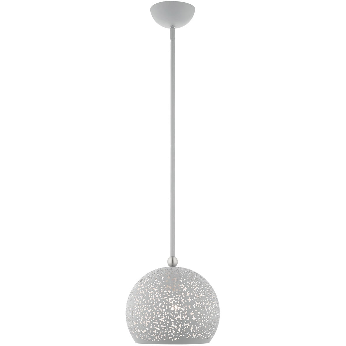 Nordic Gray Steel Bowl Pendant Light with White Interior