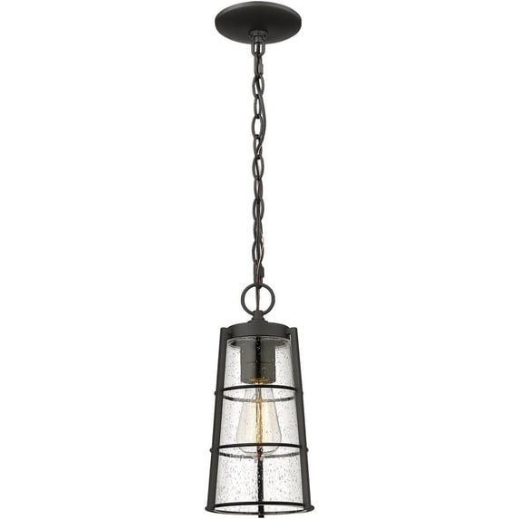 1 Light Outdoor Chain Mount Hanging Lantern In Outdoor Style-13.25 Inches Tall And 6 Inches Wide Z-Lite 591Chm-Bk