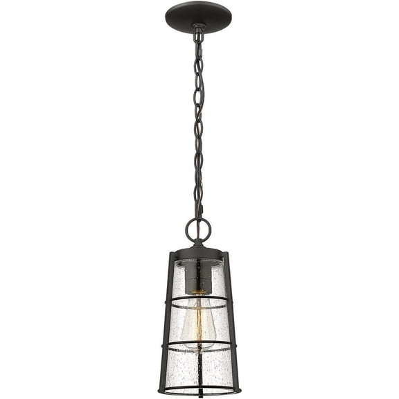 1 Light Outdoor Chain Mount Hanging Lantern In Outdoor Style-13.25 Inches Tall And 6 Inches Wide Z-Lite 591Chm-Bk