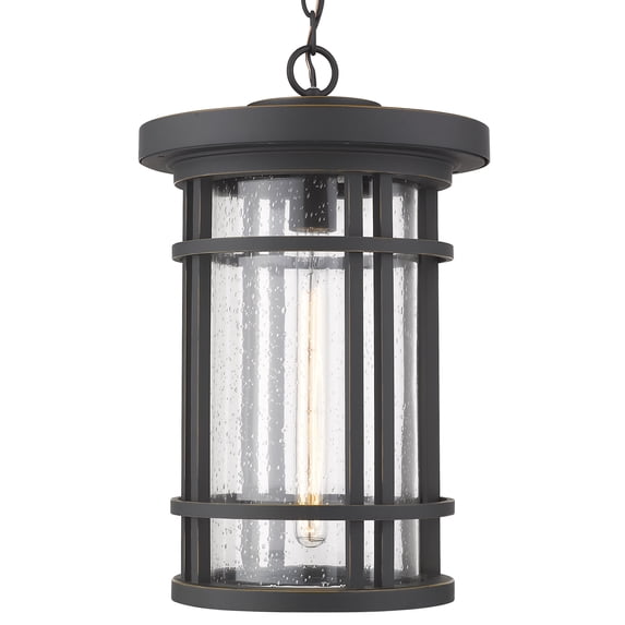 1 Light Outdoor Chain Mount Lantern In Craftsman Style 12 Inches Wide By 18.75 Inches High-Oil Rubbed Bronze Finish Z-Lite 570Chxl-Orb