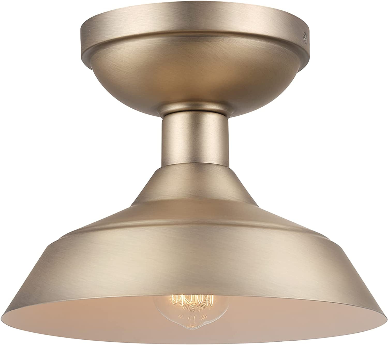 Matte Brass Indoor Outdoor Flush Mount Ceiling Light