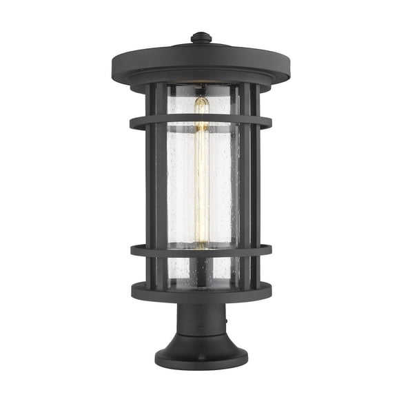 1 Light Outdoor Pier Mount Lantern In Craftsman Style 12 Inches Wide By 22.25 Inches High Z-Lite 570Phxl-553Pm-Bk