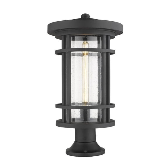 1 Light Outdoor Pier Mount Lantern In Craftsman Style 12 Inches Wide By 22.25 Inches High Z-Lite 570Phxl-553Pm-Bk