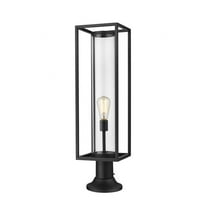 1 Light Outdoor Pier Mount Lantern In Industrial Style 8 Inches Wide By 27.75 Inches High Z-Lite 584Phbr-553Pm-Bk