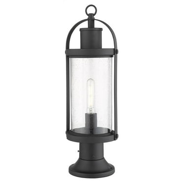 1 Light Outdoor Pier Mount Lantern In Period Inspired Style 7.5 Inches Wide By 22.5 Inches High Z-Lite 569Phm-553Pm-Bk