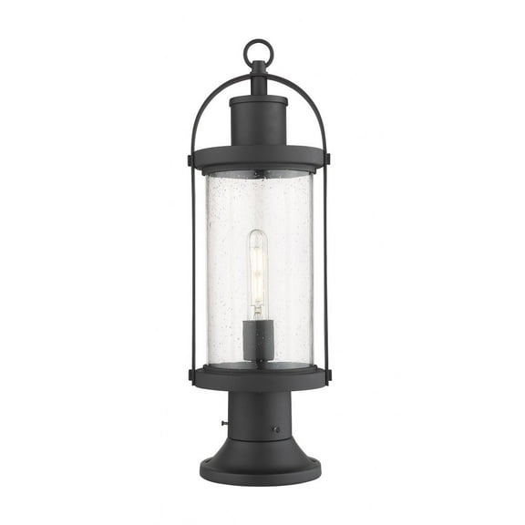1 Light Outdoor Pier Mount Lantern In Period Inspired Style 7.5 Inches Wide By 22.5 Inches High Z-Lite 569Phm-553Pm-Bk