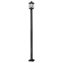 1 Light Outdoor Pier Mount Lantern In Period Inspired Style 9.25 Inches Wide By 27 Inches High Z-Lite 569Phb-553Pm-Bk
