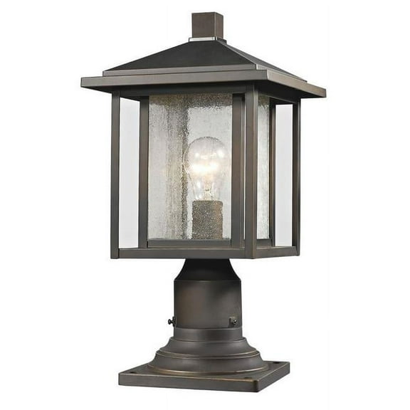 1 Light Outdoor Pier Mount Lantern In Urban Style 9 Inches Wide By 16.75 Inches High Z-Lite 554Phm-554Pm-Orb