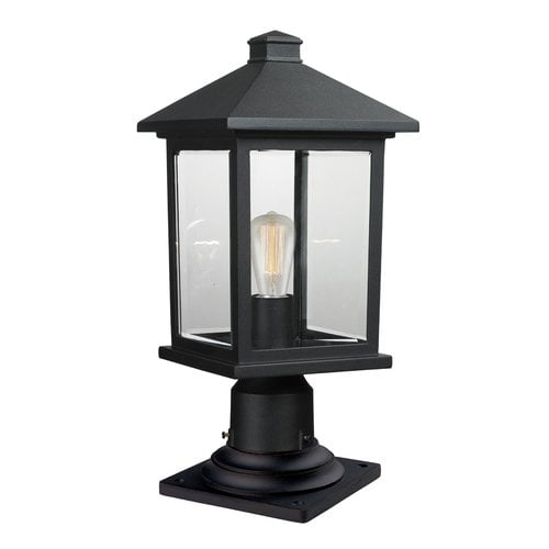Z-Lite Portland 1 Light Outdoor Pier Mount Light in Black