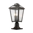 thumbnail image 1 of 1 Light Outdoor Pier Mount Light In Period Inspired Style-21.5 Inches Tall And 7.75 Inches Wide Z-Lite 549Phbr-533Pm-Bk, 1 of 2