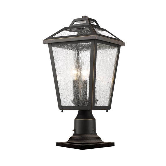 1 Light Outdoor Pier Mount Light In Period Inspired Style-21.5 Inches Tall And 7.75 Inches Wide Z-Lite 549Phbr-533Pm-Bk