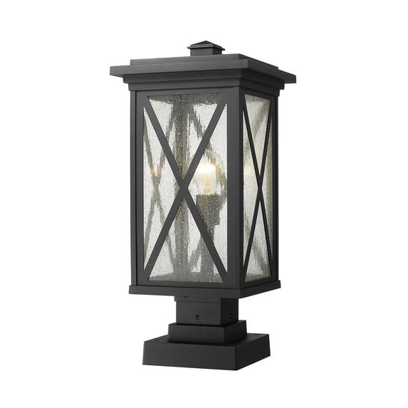 1 Light Outdoor Pier Mounted Fixture Frame Finish Black