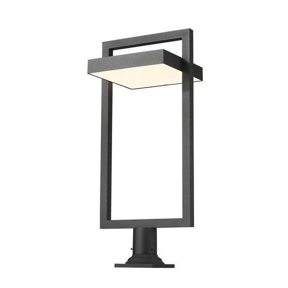 1 Light Outdoor Pier Mounted Fixture Frame Finish Black