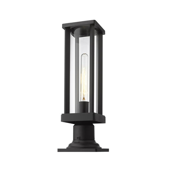1 Light Outdoor Pier Mounted Fixture Frame Finish Black