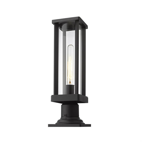 1 Light Outdoor Pier Mounted Fixture Frame Finish Black