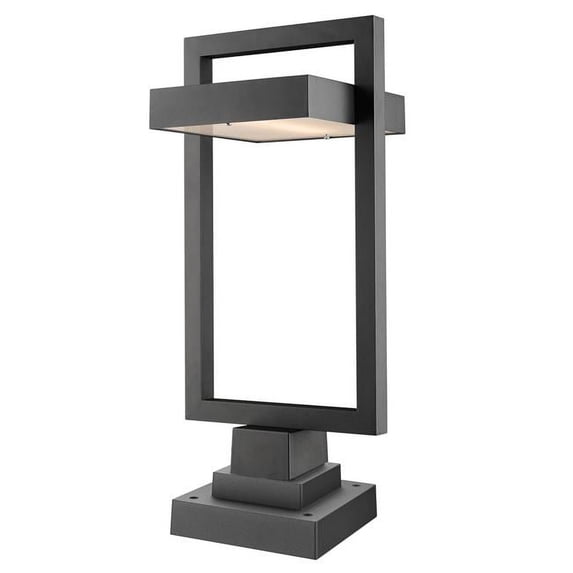 1 Light Outdoor Pier Mounted Fixture - 566PHBS-SQPM-BK-LED