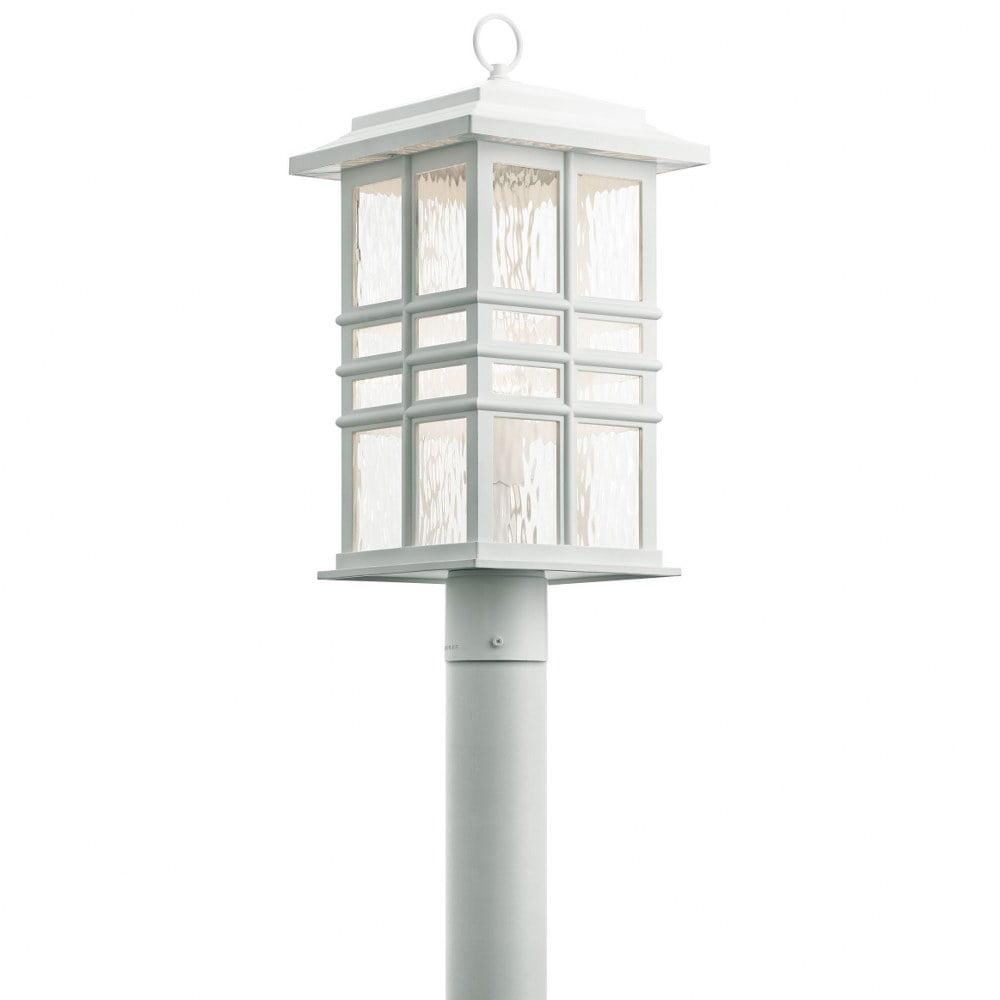 Light Outdoor Post Lantern-with Arts and Crafts/Mission Inspirations-20.5  inches Tall By 9.5 inches Wide-White Finish Bailey Street Home