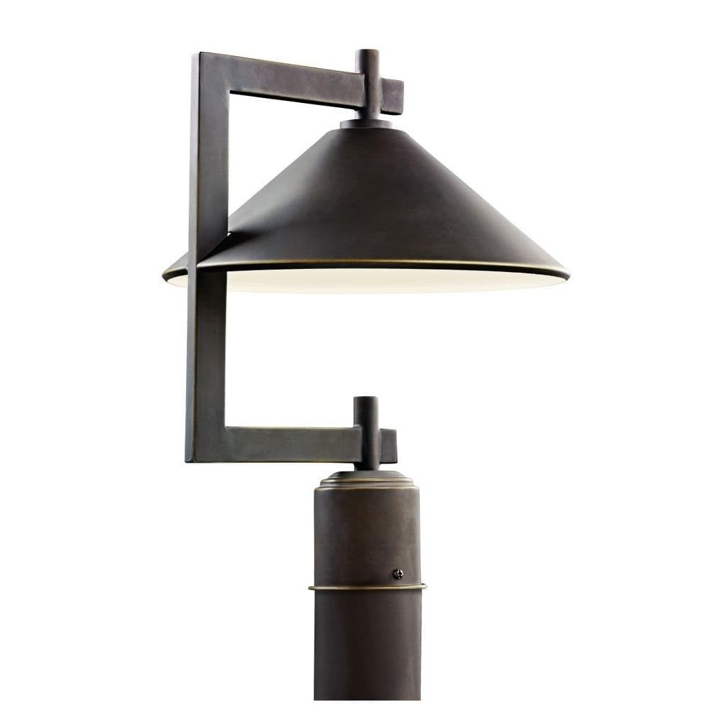 Olde Bronze Aluminum Outdoor Post Light with Cone Shade