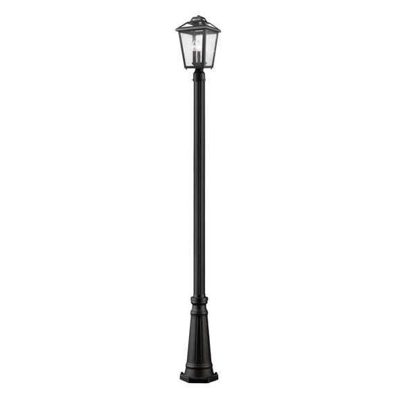 1 Light Outdoor Post Mount Lantern In Art Deco Style 7.75 Inches Wide By 19.25 Inches High Z-Lite 549Phb-Bk